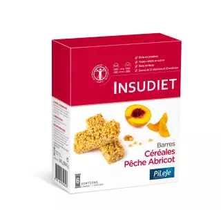 Insudiet barres céréales pêche abricot x 6