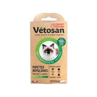 Vetosan Pipettes répulsives chaton et chat - 2 x 1ml