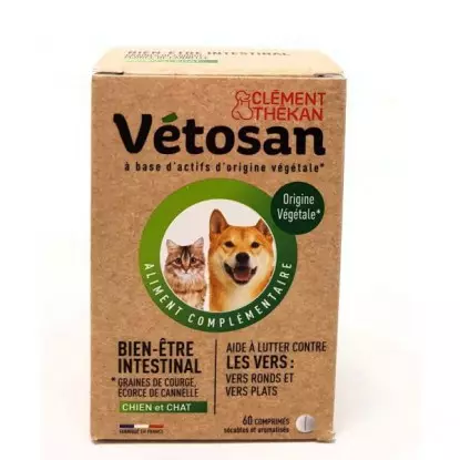 Vetosan Bien-être intestinal spécial vers chien et chat - 60 comprimés