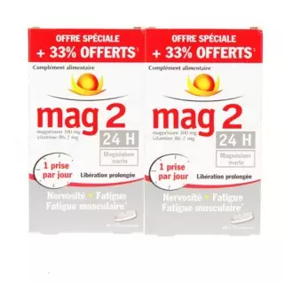 Cooper Mag 2 24h - Lot 2 X 2 mois - 45+15 comprimés