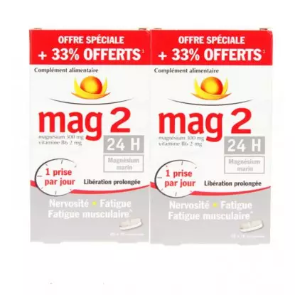 Cooper Mag 2 24h - Lot 2 X 2 mois - 45+15 comprimés