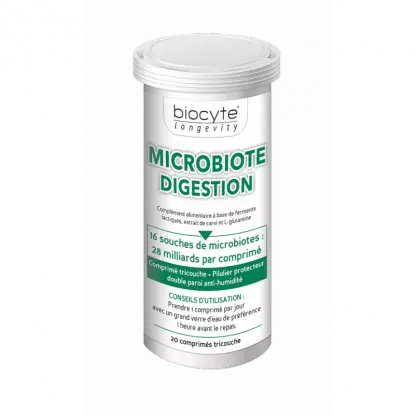 Biocyte Longevity Microbiote digestion - 20 comprimés