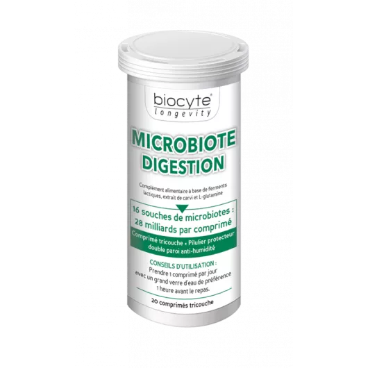 Biocyte Longevity Microbiote digestion - 20 comprimés