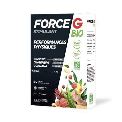 Nutrisanté Force G stimulant Bio performances physiques - 20 ampoules