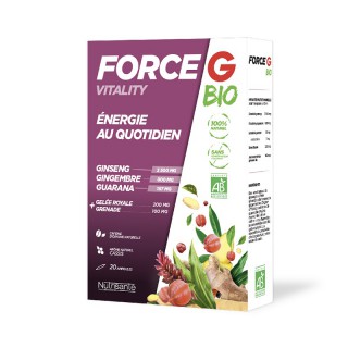 Nutrisanté Force G vitality Bio énergie au quotidien - 20 ampoules