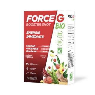 Nutrisanté Force G booster shot Bio énergie immédiate - 20 ampoules
