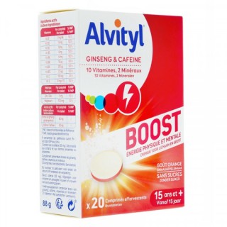 Alvityl boost goût orange 20 comprimés effervescents