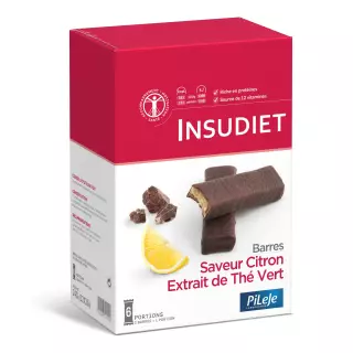 Insudiet Barre saveur citron, extrait de thé vert - 12 barres