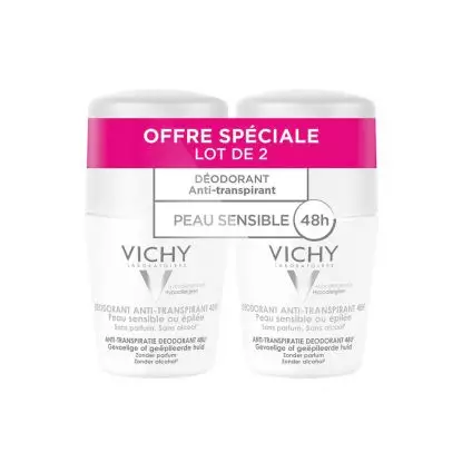 VICHY DEODORANT ANTI-TRANSP PEAUX SENSIBLES 50ML LOT DE 2