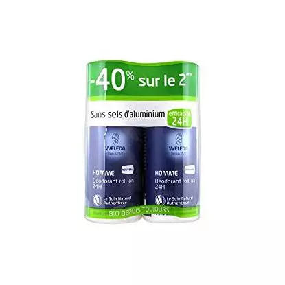 Weleda Déodorant homme roll-on 24h - Lot de 2 x 50ml
