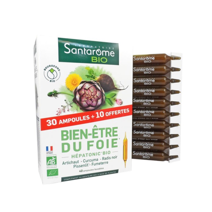 Santarome Bio Bien-être du foie - 30 ampoules + 10 offertes