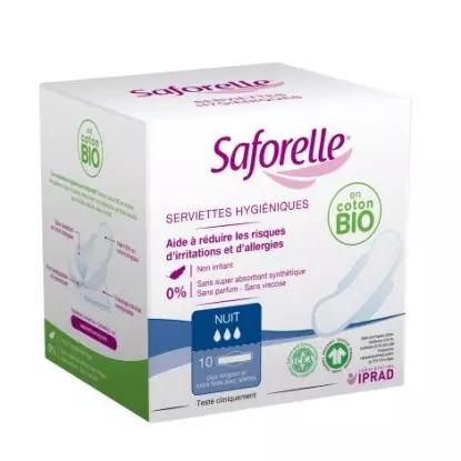 Saforelle serviettes hygiéniques nuit x10