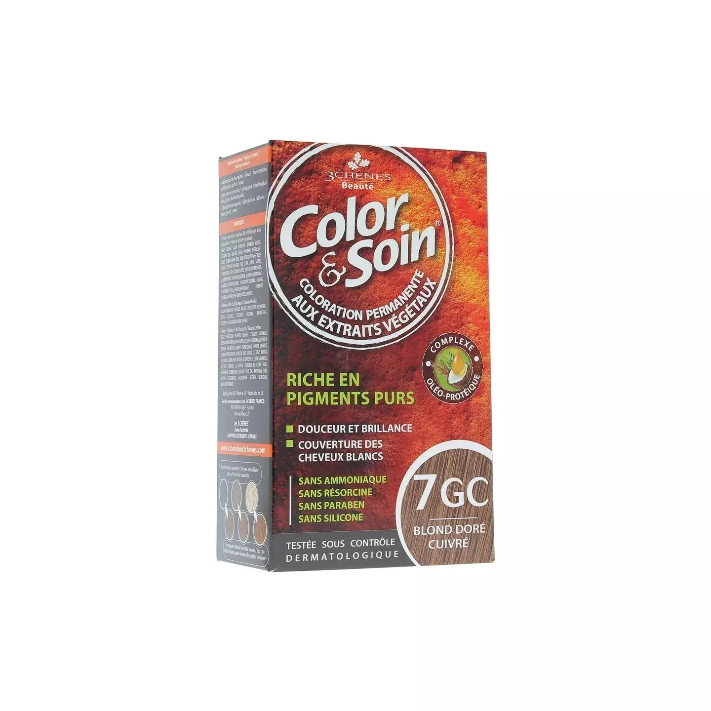 Coloration blond doré cuivré 7GC Color & Soin Les 3 Chênes