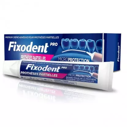 Fixodent Pro Crème adhésive prothèses partielles - 40g