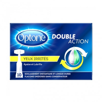 Optone Double Action Yeux irrités - 10 unidoses