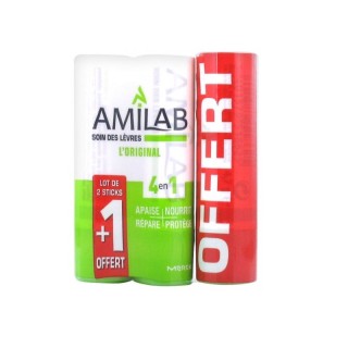 Amilab Soin lèvres duo 2 x 3,6ml + 1 tube Offert