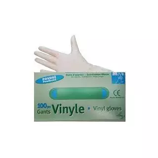 gants vinyle poudrés boites de 100 Taille M 7/8