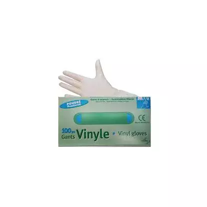gants vinyle poudrés boites de 100 Taille M 7/8