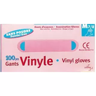 Cooper gants vinyles non poudrés taille M 7/8