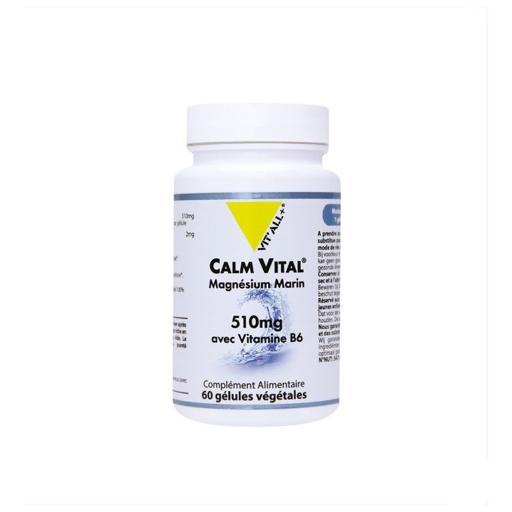 Vitall+ Calm Vital Magnésium marin 510mg - 60 gélules végétales