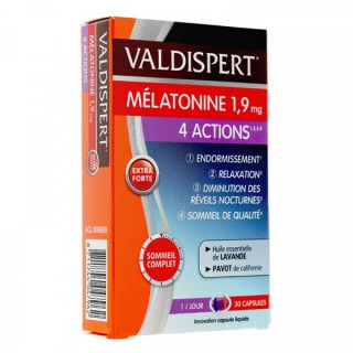 Valdispert Mélatonine 4 actions 1,9 mg - 30 capsules