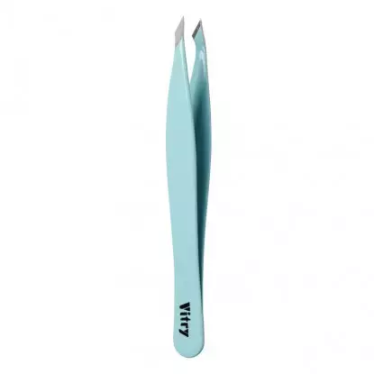 Vitry pince à épiler "yatagan" inox bleu pale