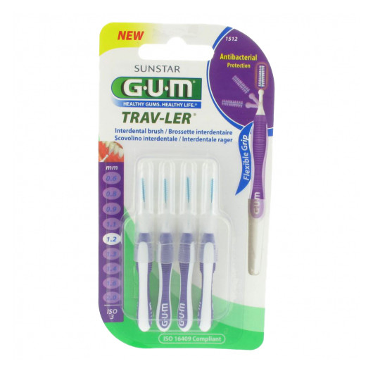 Brossettes Interdentaires GUM Trav-ler 0,9mm - Lot De 4 - Orange - Neuf Sous Emballage