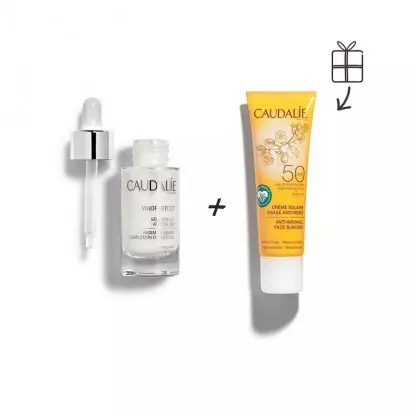 Caudalie Vinoperfect Sérum éclat 30ml + Crème solaire anti-rides visage SPF50 50ml Offert