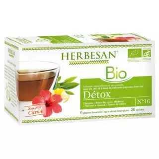 Herbesan Infusion Détox saveur citron N°16 Bio - 20 sachets