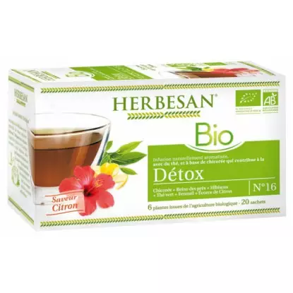 Herbesan Infusion Détox saveur citron N°16 Bio - 20 sachets