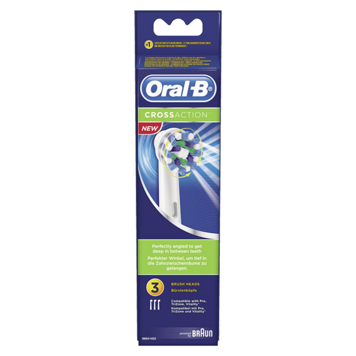 Oral B Cross Action recharge brosse à dents électrique - 3 brossettes