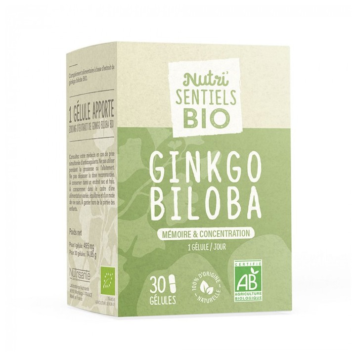 Nutrisanté Les Nutri'Sentiels Bio Ginkgo - 30 gélules