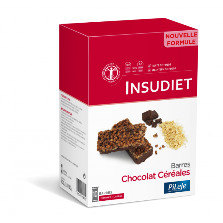 Insudiet Barre chocolat Céréales x 10