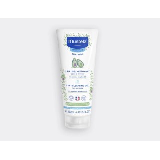 Mustela gel nettoyant 2 en 1 à l'avocat bio 200ml