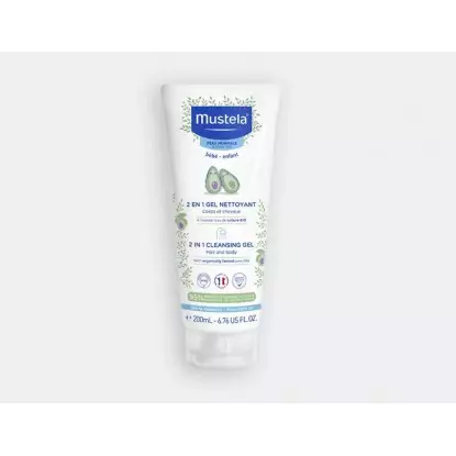 Mustela gel nettoyant 2 en 1 à l'avocat bio 200ml
