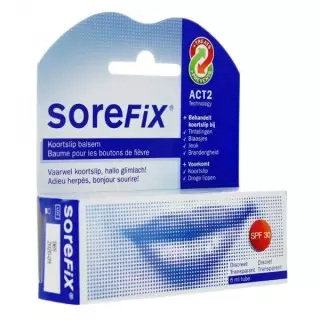Sorefix Baume à lèvres contre les boutons de fièvre SPF30 - 6ml