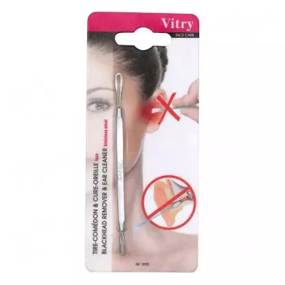Vitry tire-comédon et cure oreille inox