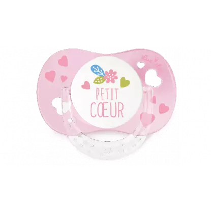 Luc et Léa 2 sucettes silicone 0/6 mois avec anneau