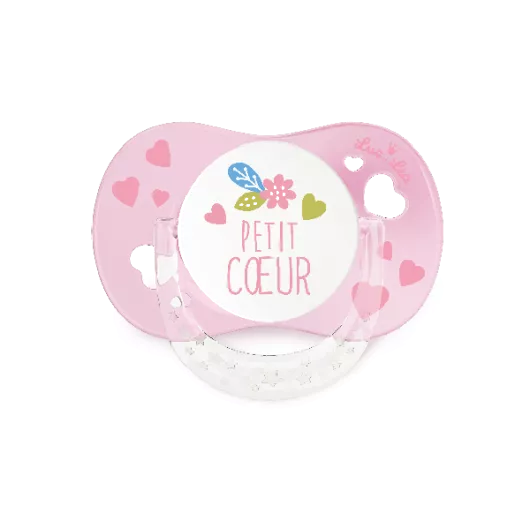 Luc et Léa 2 sucettes silicone 0/6 mois avec anneau