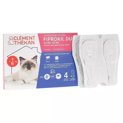 Clément thékan fiprokil duo 50 mg/60 mg chat 4 pipettes