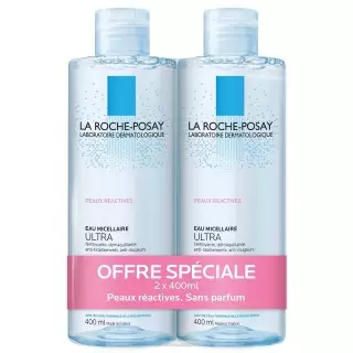 La Roche-Posay Eau micellaire peaux réactives Ultra - 2x400ml