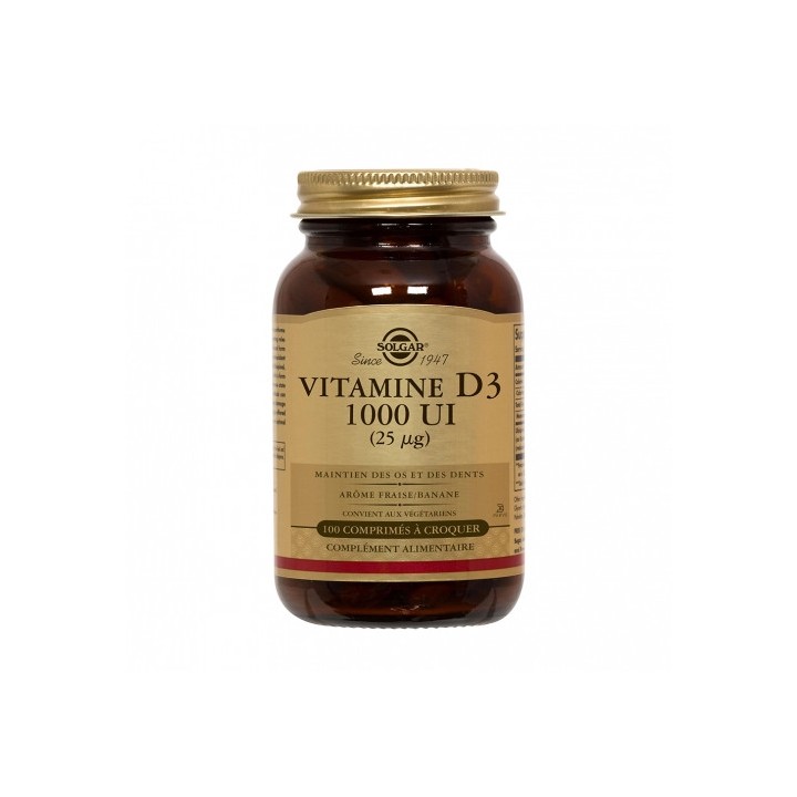 Solgar Vitamina D3 1000 UI 25 mcg 100 comprimes