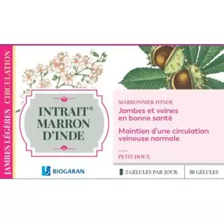 Biogaran Intrait de marron d'Inde Circulation jambes légères - 30 gélules
