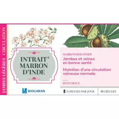 Biogaran Intrait de marron d'Inde Circulation jambes légères - 30 gélules