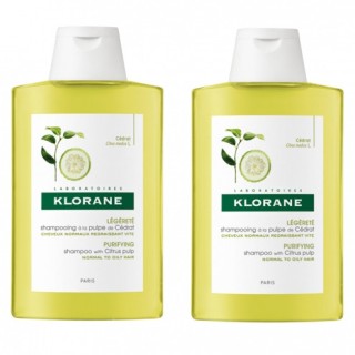 Klorane shampooing vitamine a la pulpe de cedrat 2x400ml