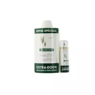Klorane Shampooing extra doux 400ml+ shampooing sec 50ml