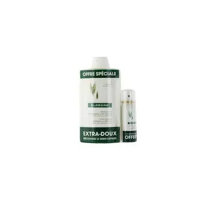 Klorane Shampooing extra doux 400ml+ shampooing sec 50ml