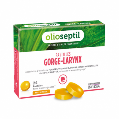 Ineldea Olioseptil Pastilles gorge larynx miel-citron - 24 pastilles