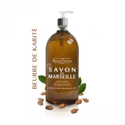 Beauterra savon de Marseille beurre de karité corps et mains 1L