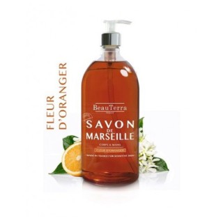 Beauterra savon de Marseille fleur d'oranger corps et mains 1L